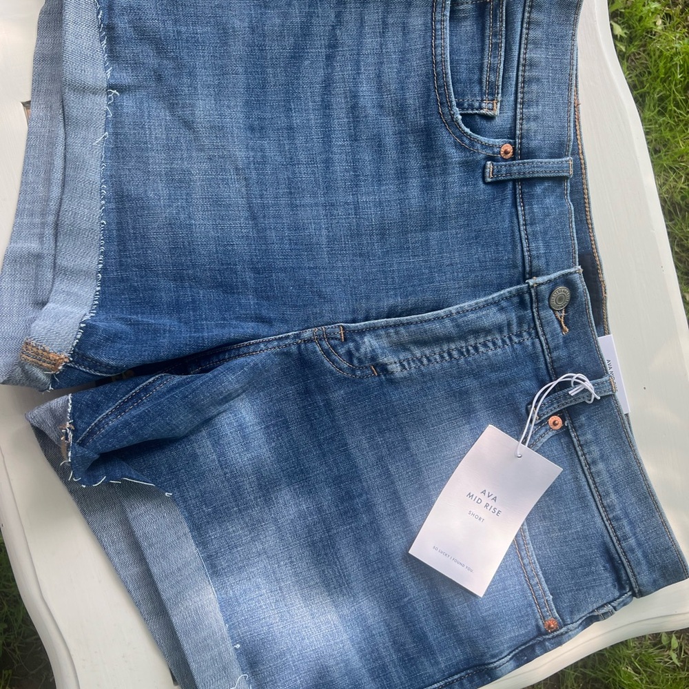 Lucky Brand Mid-Rise Blue Denim Shorts